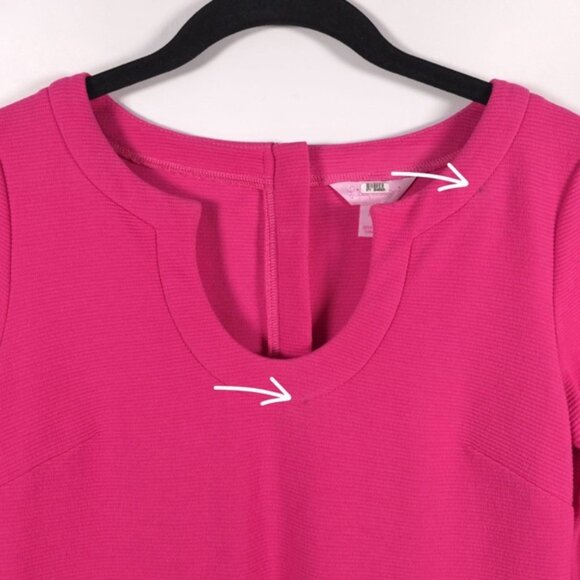 Lilly Pulitzer Pink 3/4 Sleeve Lina Shift Dress Gold Button Detail 18050 Size XS - Picture 11 of 15